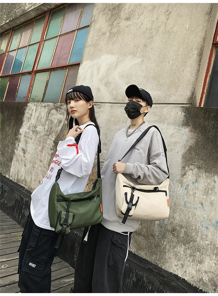 

2021 Vintage White shoulder bags for men Trend Cool Cross bag men Street Hip-Hop Sports bag Korean Fashion bolsos de hombro