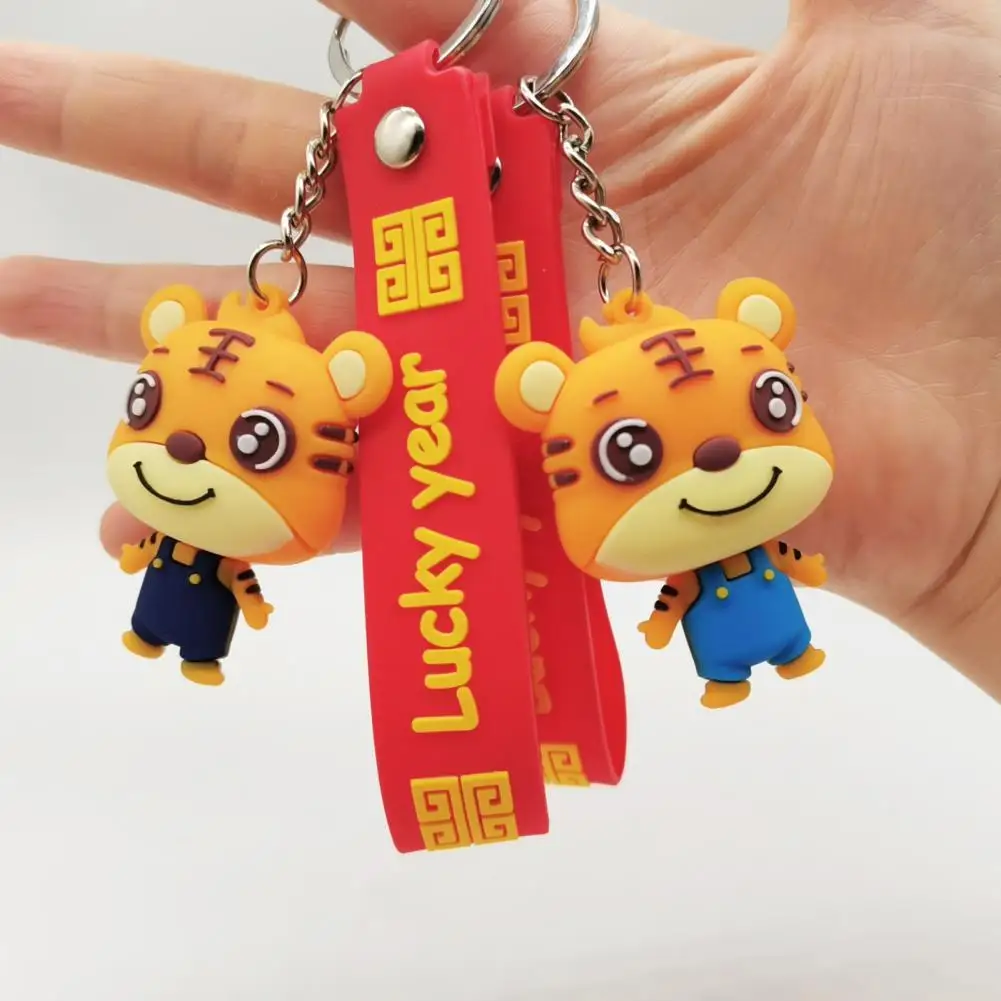 

Lightweight Useful Tiger Shape Design Key Ring Bag Decor Keychain Vivid for Students