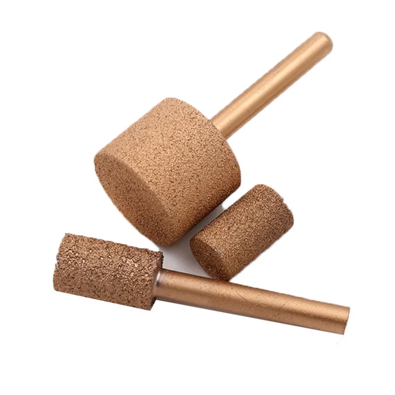 

URANN 6mm Shank Brazed Diamond Grinding Head Cylinder-shaped Rough&Fine Sand for Jade Agate Peeling Stone Carving Rotating Tool