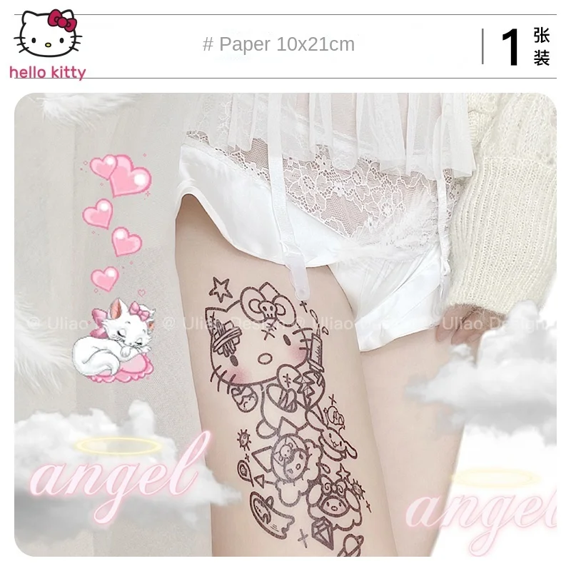 

Hello Kitty black arm cute cartoon tattoo patch waterproof lasting couples one-time tattoo patch
