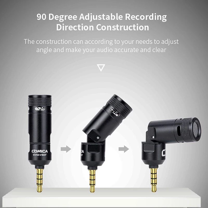 Comica CVM-VS07 3.5MM Audio Wireless GoPro Vlog Video Microphone for iPhone Andriod Smartphone Nikon DSLR Plug and Play | Электроника