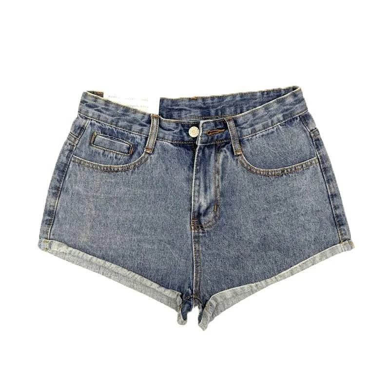 

WOMENGAGA Summer New Slim Basic Curled Sexy Denim Shorts For Women 2021 High Waist Thin Denim Short Pants Ladies Fashion 908G