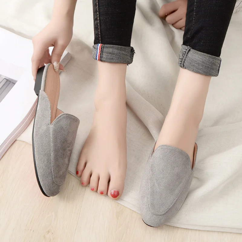 

2021 Spring Designer Outdoorshoes Woman Mules Flock Slippers Sandalias de verano para mujer zapatos de mujer calzado AC880