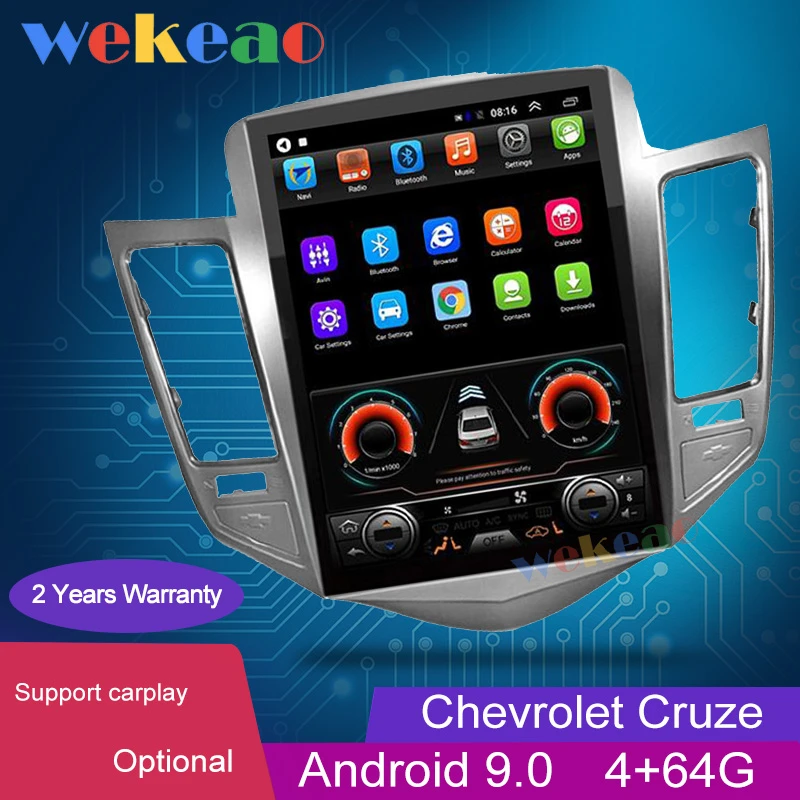 Wekeao вертикальный экран Tesla Style 10 4 'ƇDIN Android 9 0 автомобильный Dvd плеер для Chevrolet Cruze