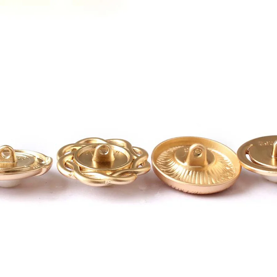 10 шт. 25 мм декоративные металлические жемчужные кнопки элегантное золотое