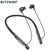 blitzwolf bw anc2 neck hanging headset wireless earphones active noise reduction in ear headset bluetooth compatible earphone