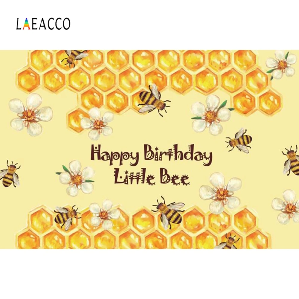 Фотофон Laeacco с изображением меда пчелы цветка детского дня рождения | Электроника