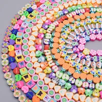 colorful handmade new smiling face heart polymer clay beads loose spacer beads for diy jewelry making necklace bracelet finding