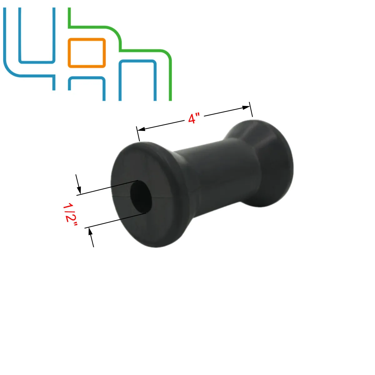 4 дюйма Ширина Лодочный Прицеп черный полиуретан катушки ролик 1/2 дюймов