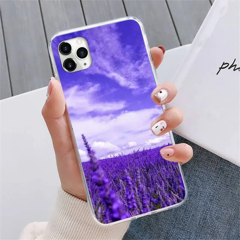 

Simple lavender Purple flowers Phone Case For iphone 12 5 5s 5c se 6 6s 7 8 plus x xs xr 11 pro max mini