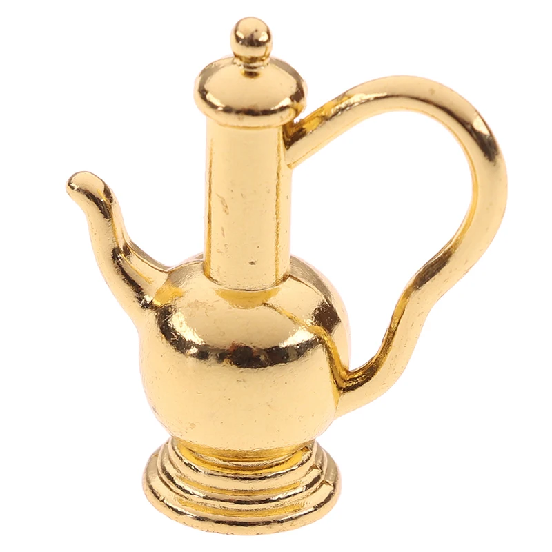 

6pcs/set 1: 12 Dollhouse Miniature Alloy Wine Sets Plate flagon Kitchen Dining Ware Toy