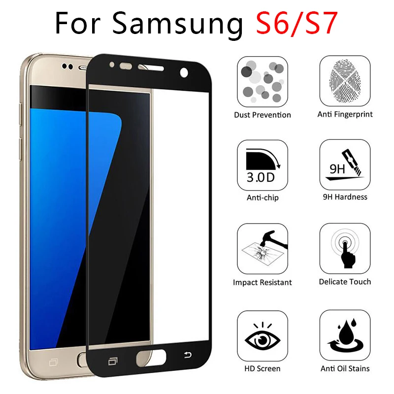 Защитное стекло для samsung s7 s6 закаленное galaxy s 6 7 пленка | Мобильные телефоны и