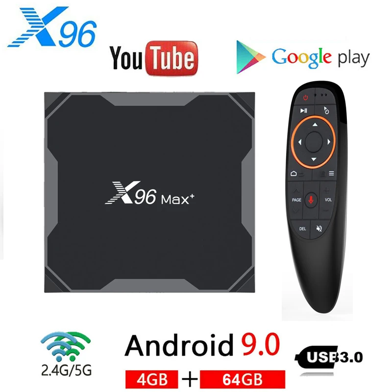 

Приставка Смарт-ТВ X96 Max Plus, Android 2021, 4 ядра, 4 + 64 ГБ, 9,0 ГГц, Wi-Fi