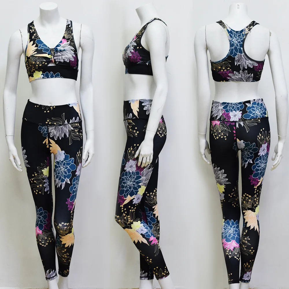 Женский спортивный костюм из 2 предметов женский бюстгальтер с цветочным принтом
