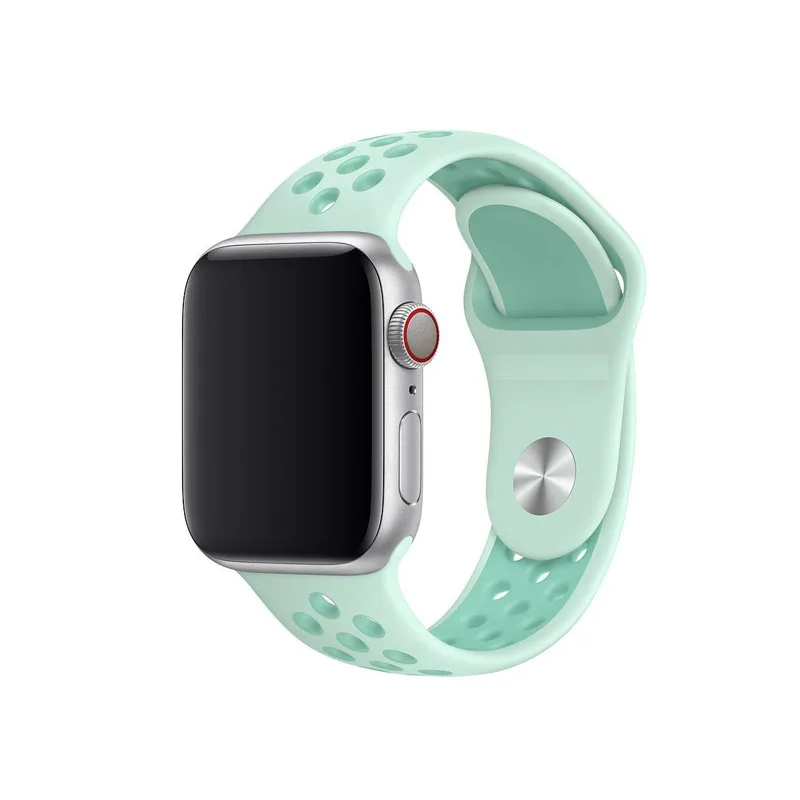 Спортивный силиконовый ремешок для apple watch, серия 5, 4, 38 мм, 40 мм, 42 мм, 44 мм, для iwatch 3, 2, 1, браслет, браслет - Цвет ремешка: Teal Tint