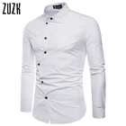 Дропшиппинг Для мужчин рубашка нерегулярная форма платье с разрезом рубашка, с длинным рукавом, облегающая, Camisa Masculina Повседневное мужской БЕЛЫЕ РУБАШКИ