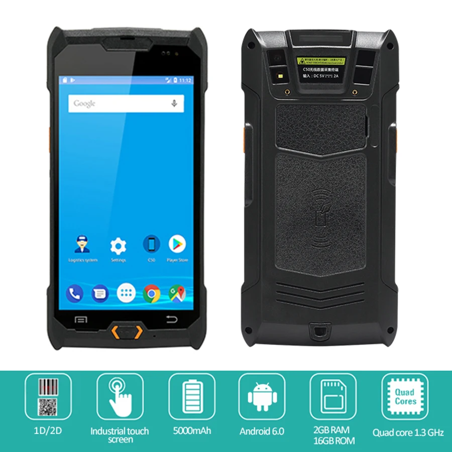 IP65 промышленный Android PDA NFC POS терминал термальный Wifi Bluetooth мобильный беспроводной