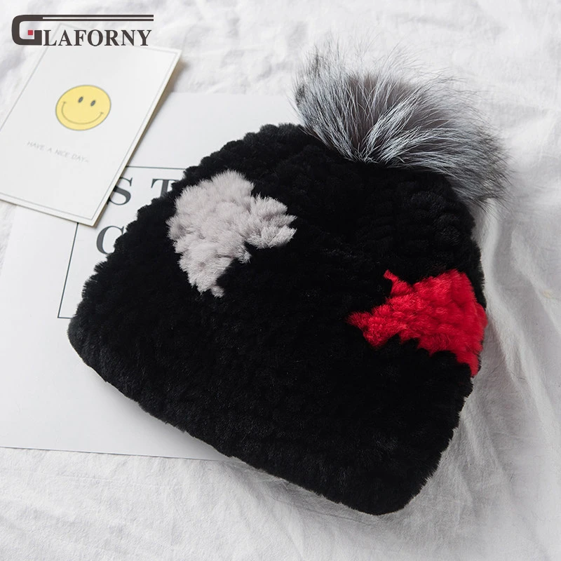 Фото 2019 Glaforny/зимняя детская повседневная меховая шапка из кроличьего меха Рекс