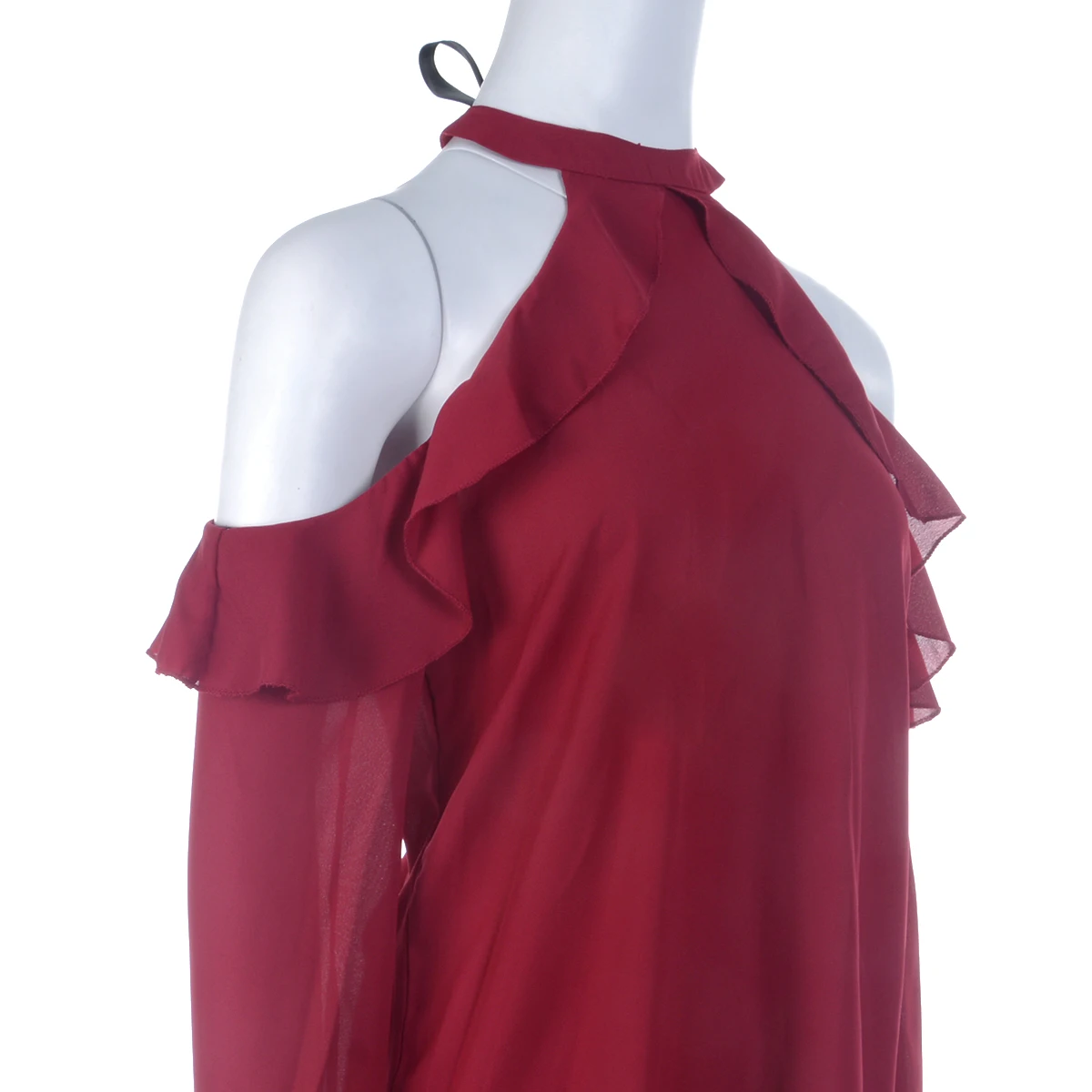 Женские сексуальные рубашки с открытыми плечами и рюшами Женская Повседневная