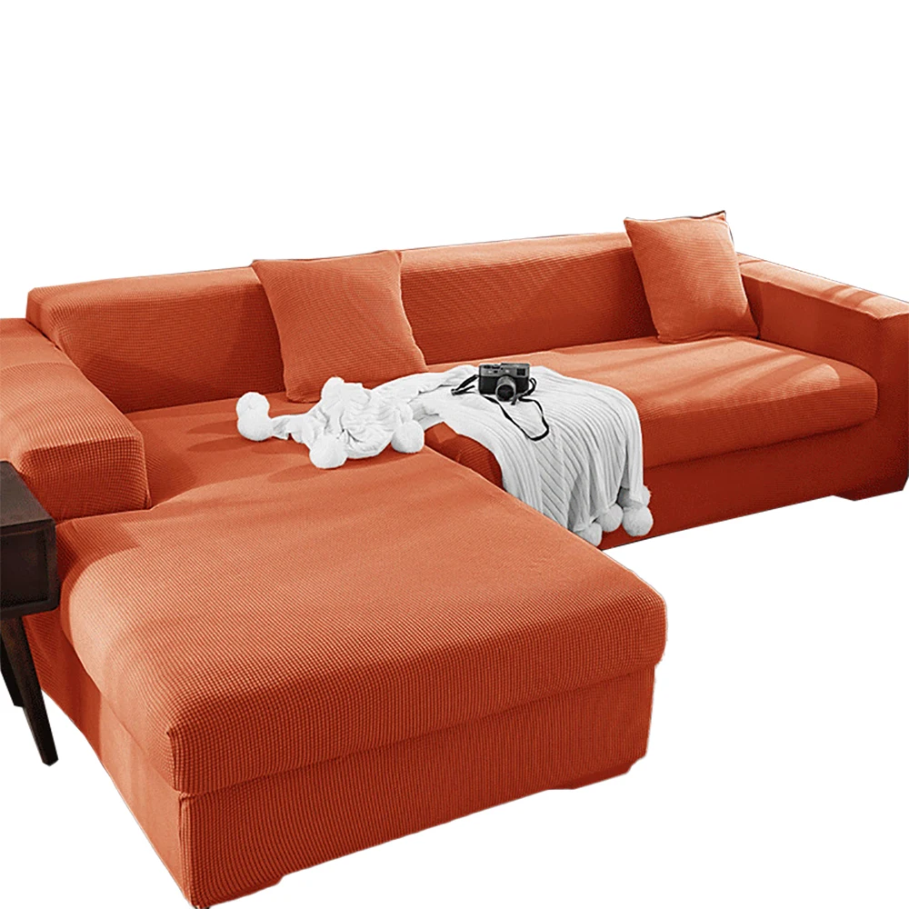 

Elastic Stretch Knitted Fleece Thickened Sofa Cover 1 / 2 / 3 / 4 Seat Sofa Cover General Sofa Living Room L-Shaped Sofa Cover