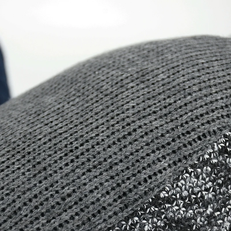 Мужская вязаная шапка берет с узором елочка цвет в ассортименте Осень зима стиле