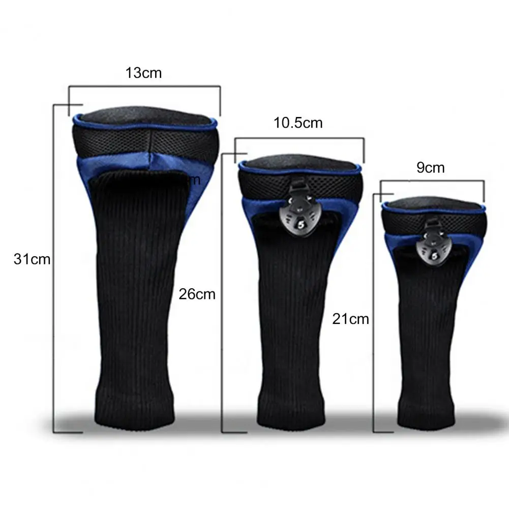 

3Pcs Anti-wear Golf Club Cover Cap Cue Protection Sleeve for Outdoor Sports