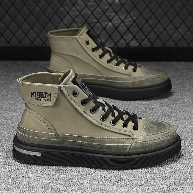 

2021 New Autumn Ankle Boots Men High Top Sneakers Fashion Platform Lace Up Boots High Quality Winter Men's Casual Shoes