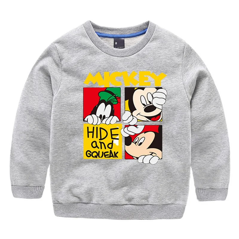 Худи для мальчиков и девочек с Микки Маусом детский пуловер мультяшным рисунком