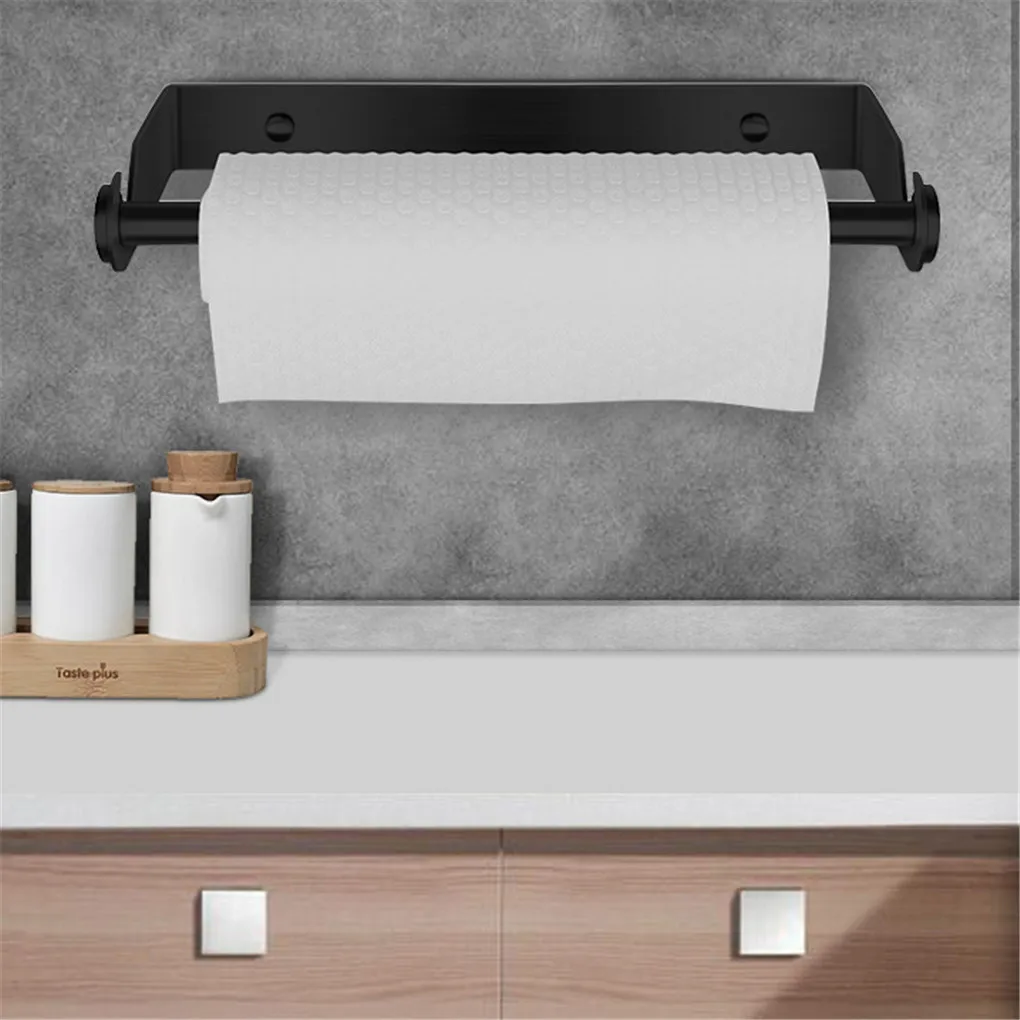 

Stainless Steel Paper Towel Holder Punch-Free Towel Rack Wall Mounted Roll Paper Stand for Bathroom Kitchen