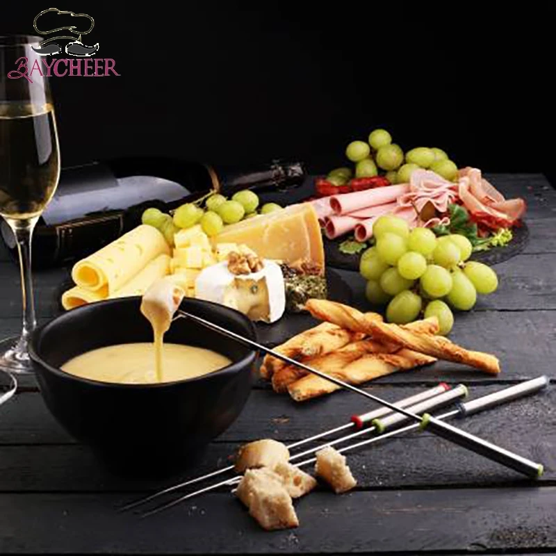 6 шт./компл. вилка для десерта из нержавеющей стали фруктовый сыр фондю шпагатор с
