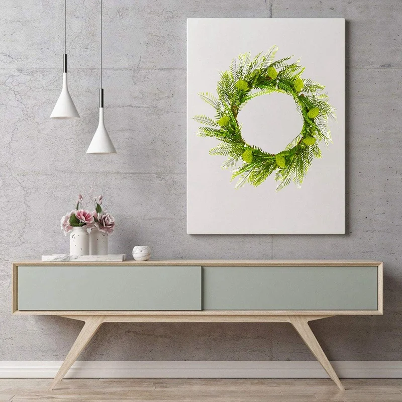 

Fern Leaves Wreath Wooden Vine Circle Simulation Decoration Wreath Thanksgiving Decoration Wreath Home Decoration