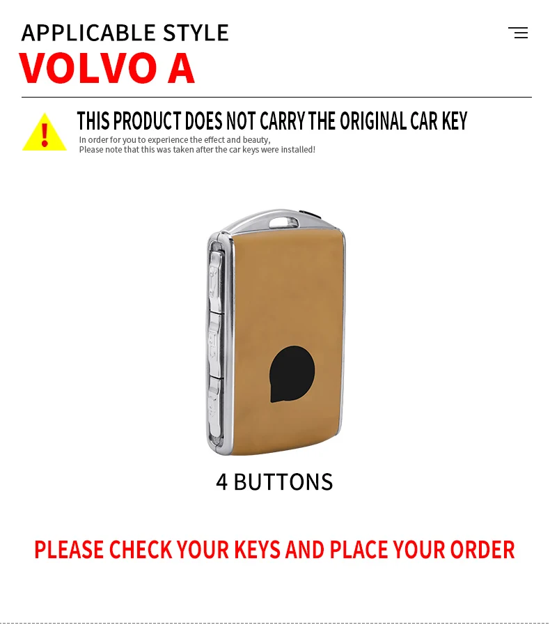 Новый высококачественный чехол для автомобильных ключей из цинкового сплава Volvo