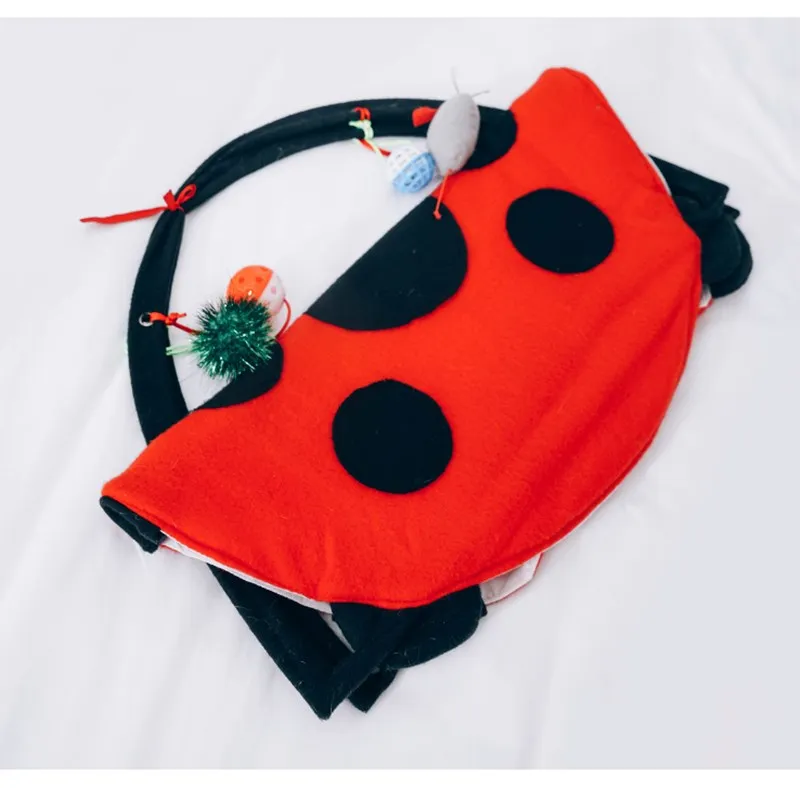 

Cat Funny Cat Stick Toy Kitten Self-Hey Tent Bell Ball Lying Down Playing Cat Toy Set Easy to Fold and Convenient