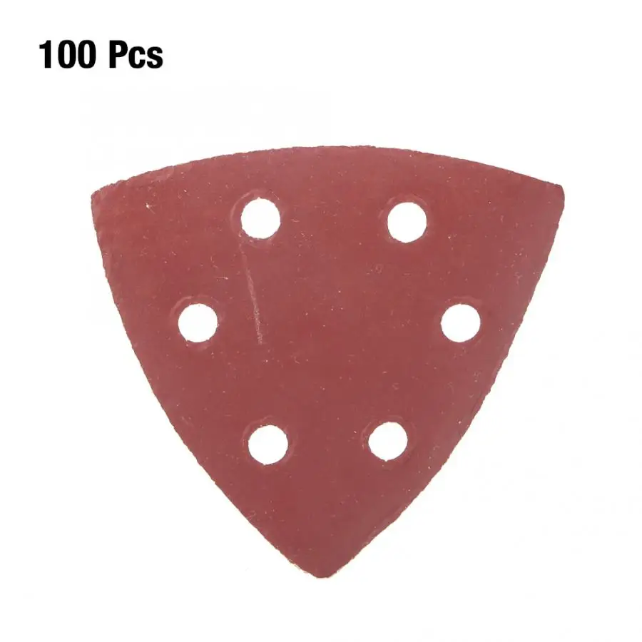 100 шт 6 отверстий треугольная шлифовальная машина полировальная бумага прокладки