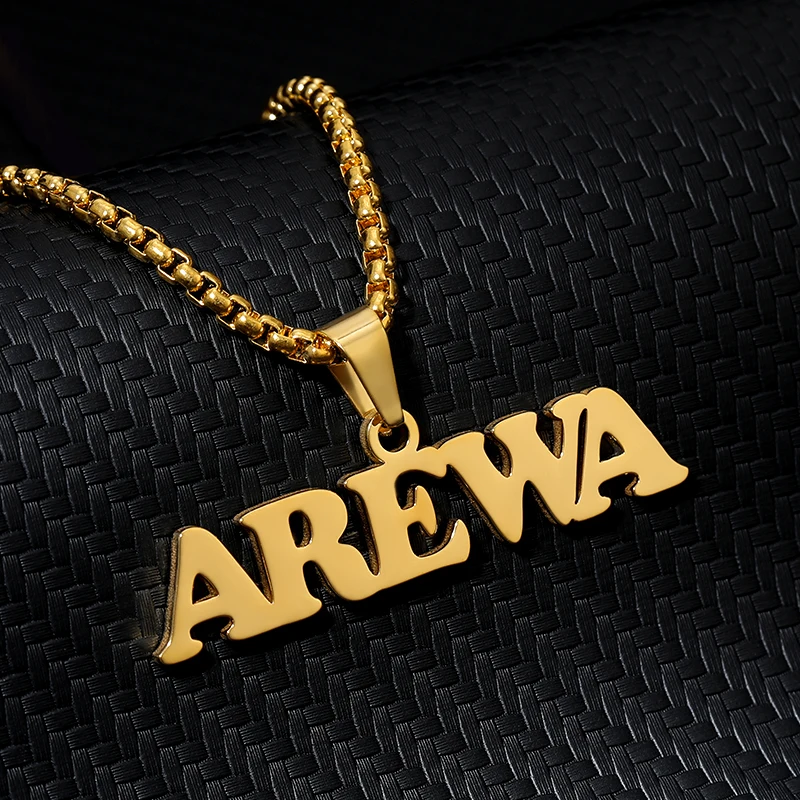 Ожерелье в стиле панк с двумя именами под заказ Женское и мужское модное