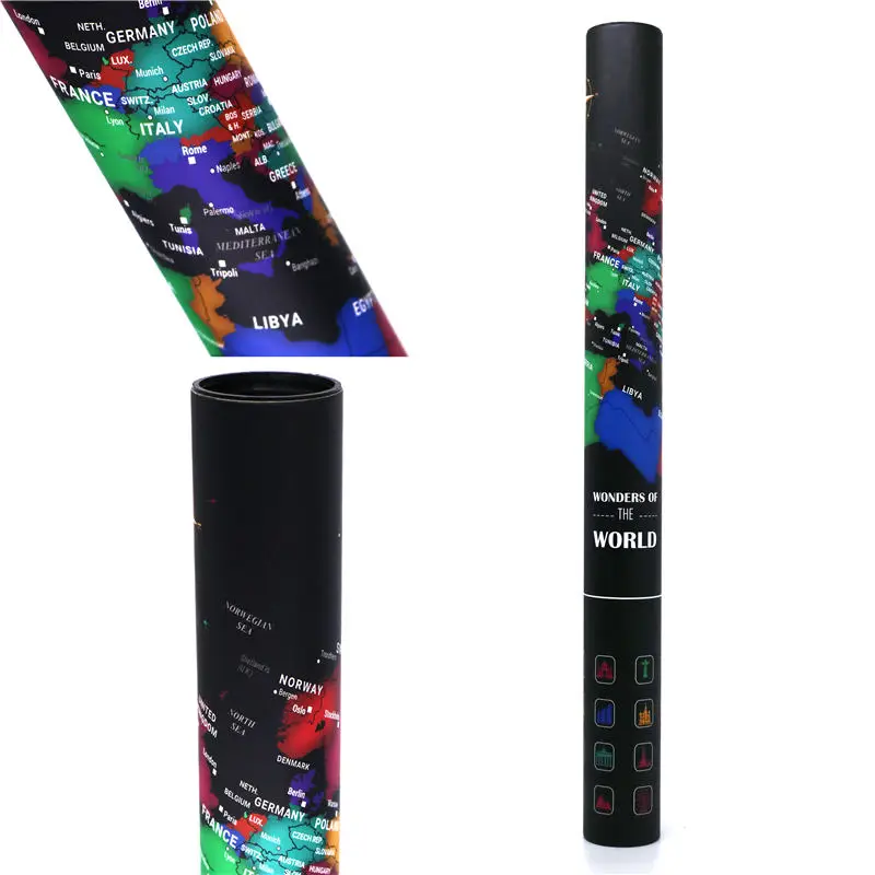 3 Вид груза падения Делюкс скретч карта мира путешествовать по всему миру на