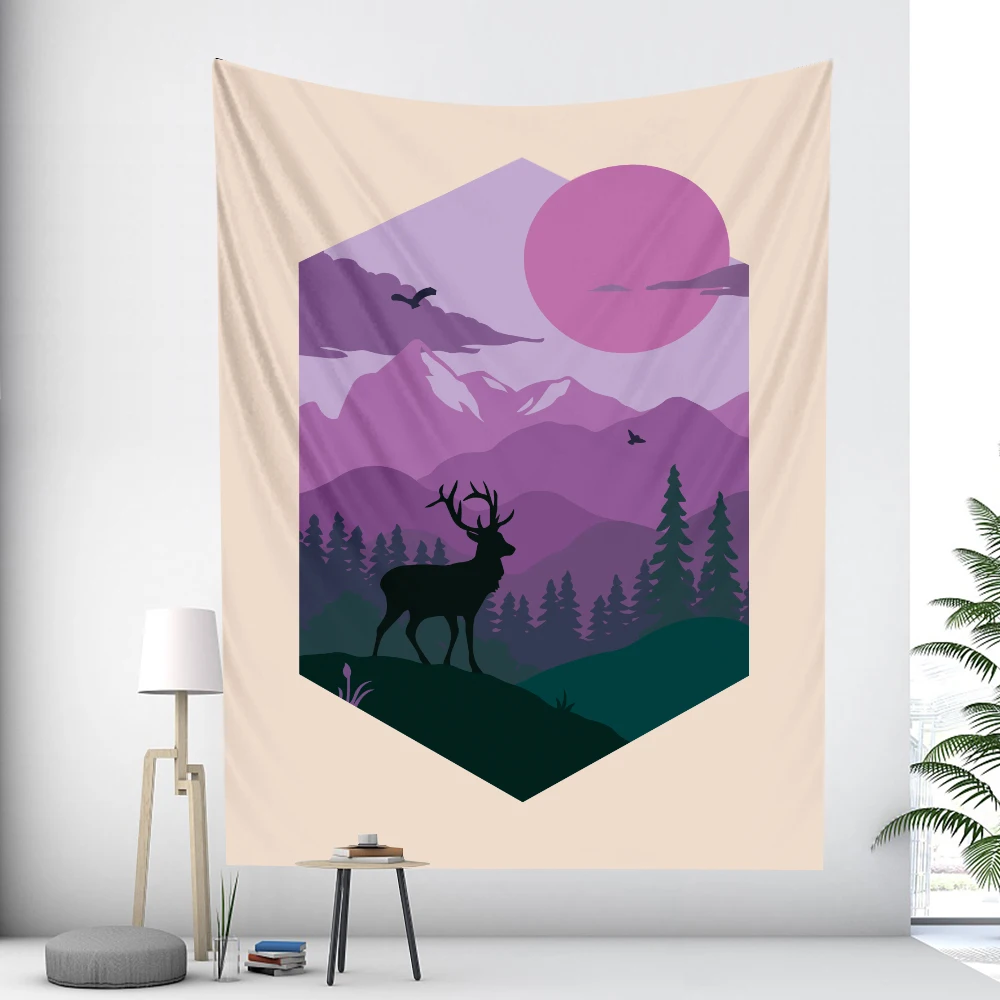 Животные с леса ручная роспись Таро украшение для дома художественный гобелен