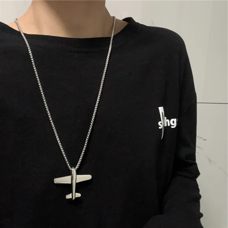 Инс Сетка Красный панк хип хоп самолет кулон титановая сталь ожерелье ключица