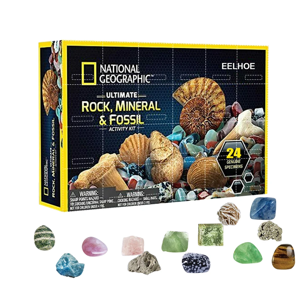 

Mega Fossil Dig Kit Christmas Advent Calendar Mineral Gift Box Funny Early Childhood Education Toys