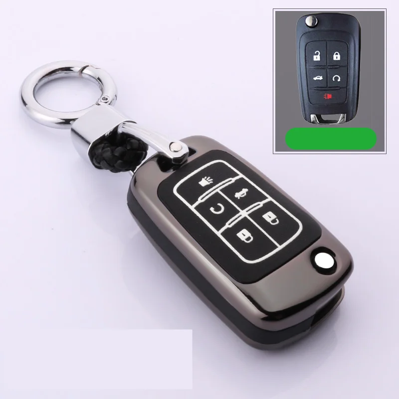 Сплав светящийся чехол для ключа автомобиля для Chevrolet Cruze Aveo Trax Opel Astra Corsa Meriva Zafira Antara J Mokka Insignia для Buick - Название цвета: D-black