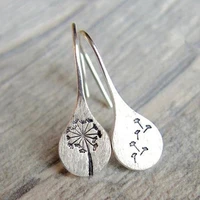 2022 wholesale simple retro brushed dandelion earrings ladies fashion jewelry hot sale item