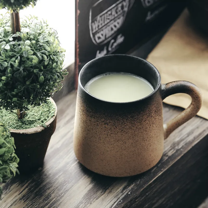 

Retro Small Mugs Coffee Cup Handmade Ceramic Mug Japanese Style Tea Cup Creative Office Tazas De Cafe Kitchen Dining Bar EB5MK
