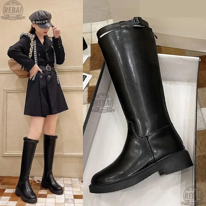 

Высококачественные ботинки Krazing Pot из бычьей кожи с круглым носком, ремешки на молнии с пряжкой, лаконичные дизайнерские высокие ботинки до ...