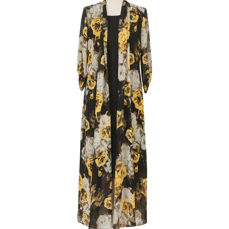 

2021 Spring New Arrival Ladies Matching 2 Piece Set Floral Jacket Dress
