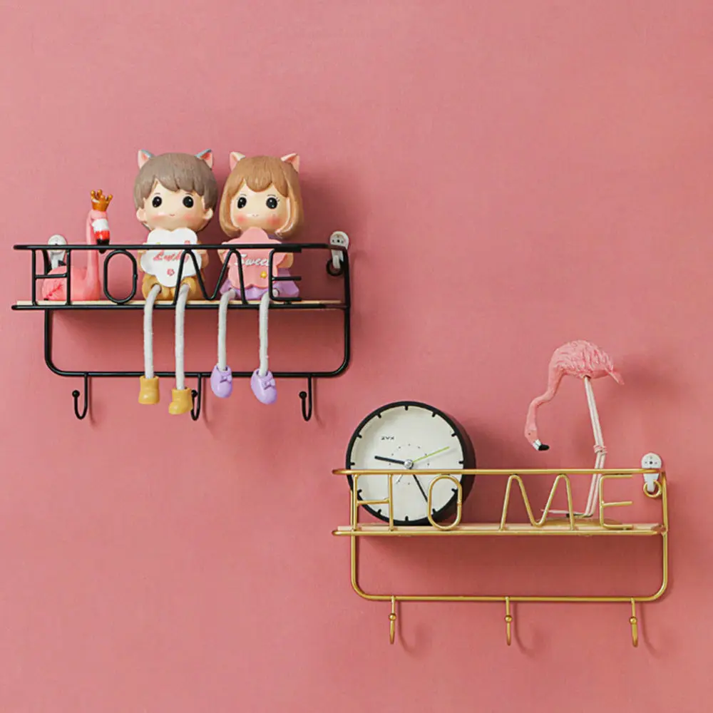 

1pc Creative Iron Craft Wall Hanger Decorative Wall Storage Rack Sundries Rack