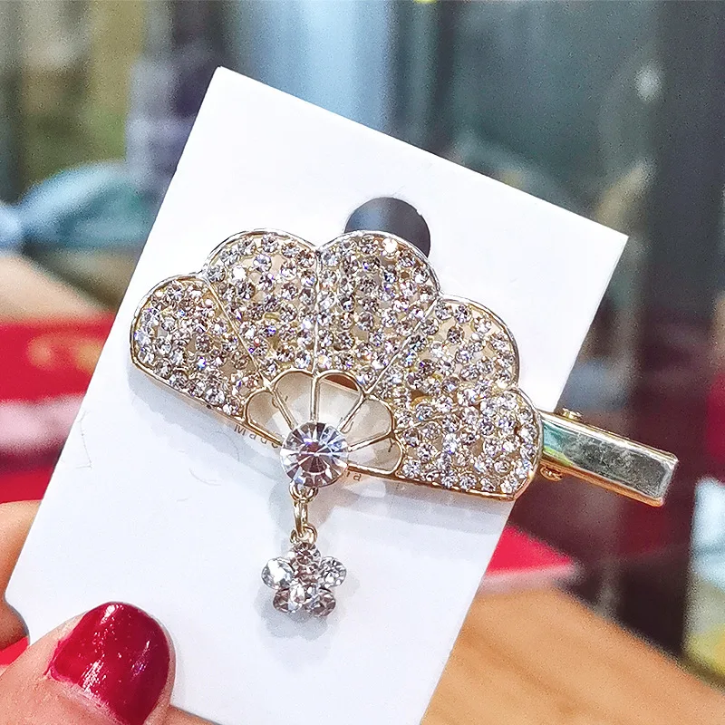 Модные женские перламутровые заколки для волос со стразами разноцветные с