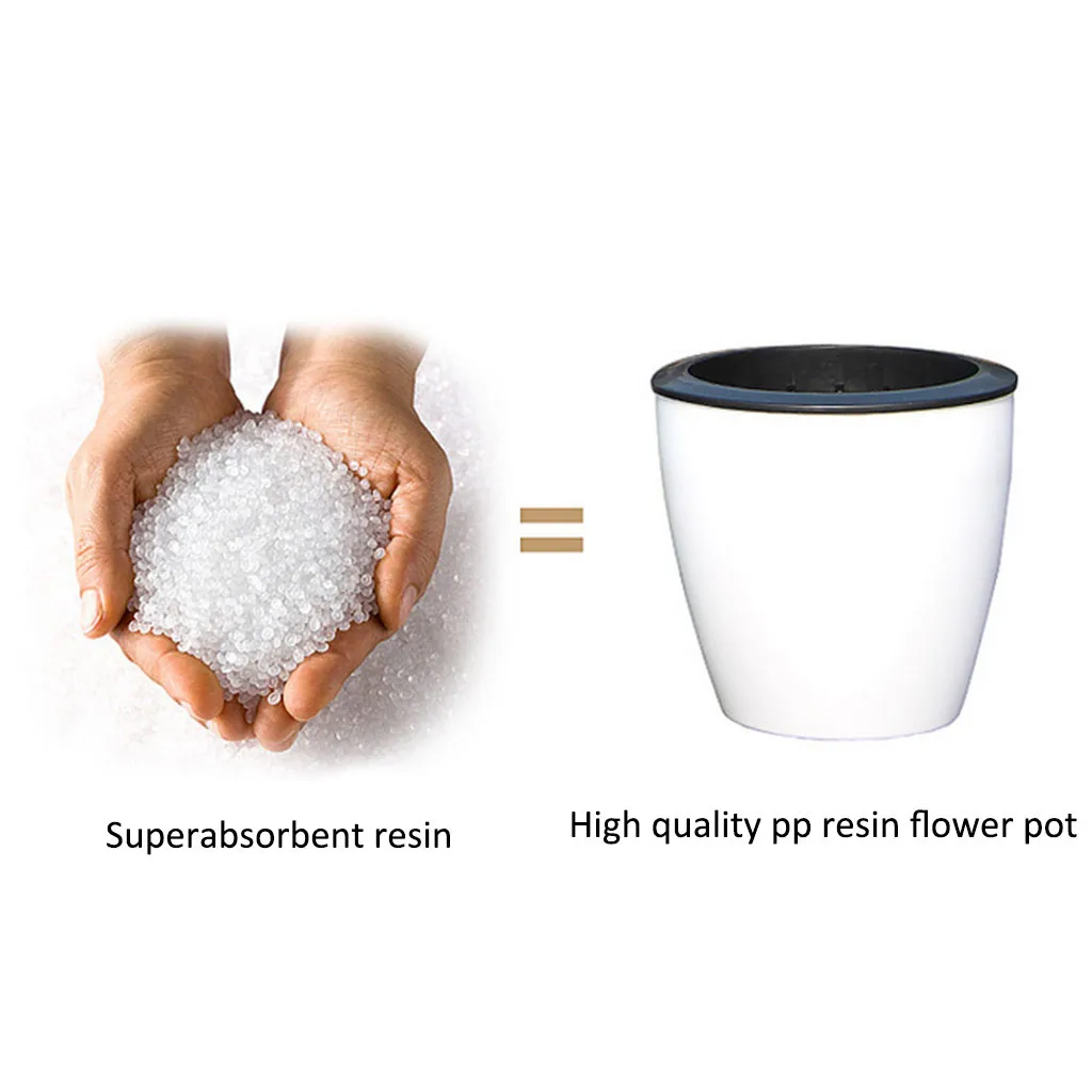 Автоматическая Абсорбирующая горшок для цветов Классический белый плюс черный