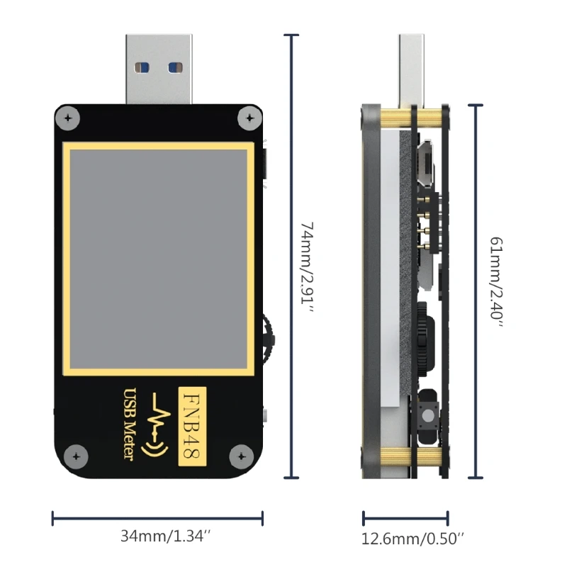 

FNB48 PD Trigger USB tester QC4 + PD3.0 2.0 PPS Fast Quick Charging Voltmeter Ammeter Current Voltage Protocol Detector