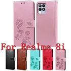 Кожаный чехол Realme8 I для Realme 8i, чехол для телефона, защитный чехол-книжка для Realme RMX3151 8 I, чехол-книжка с бумажником и подставкой, s Coque