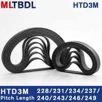 htd 3m timing belt 228231234237240243246249mm 691015mm width rubbetoothed belt closed loop synchronous belt pitch 3mm